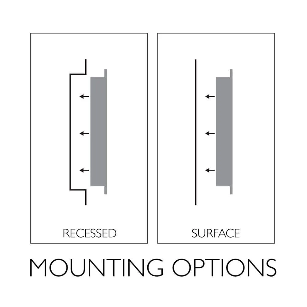 Design House Cyprus 36.3 in. x 30.1 in. Assembled Frameless Tri-View Recessed/Surface Mount Bathroom Medicine Cabinet with Mirrors, photo 8 of 14