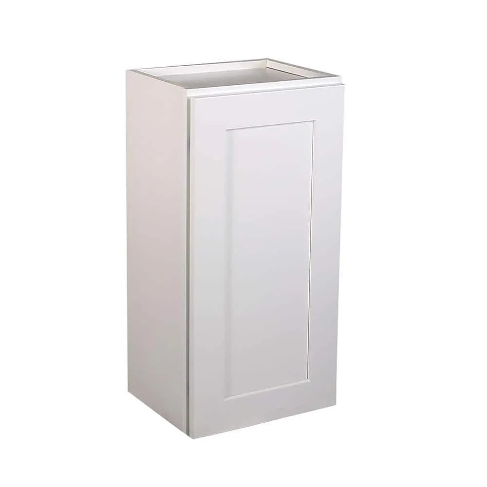 Design House Brookings Solid Wood Ready to Assemble Shaker 21 in. x 36 in. x 12 in. 1 Door Wall Kitchen Cabinet in White, photo 10 of 14