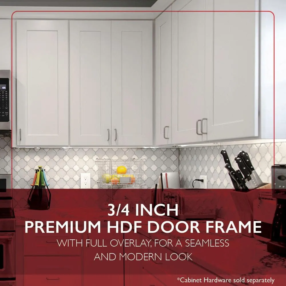 Design House Brookings Solid Wood Ready to Assemble Shaker 27 in. x 36 in. x 12 in. 2 Door Wall Kitchen Cabinet W2736 in White, photo 4 of 15