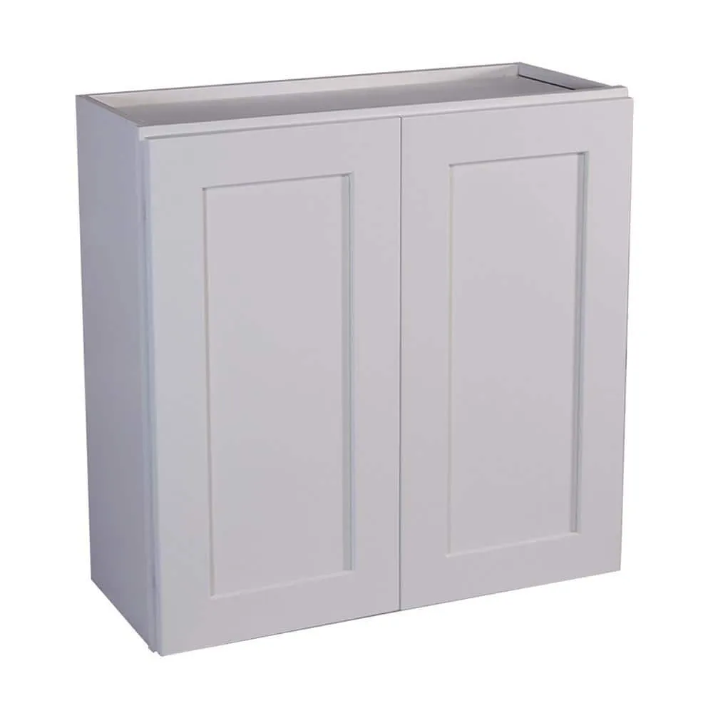Design House Brookings Solid Wood Ready to Assemble Shaker 33 in. x 36 in. x 12 in. 2 Door Wall Kitchen Cabinet W3336 in White, photo 10 of 14