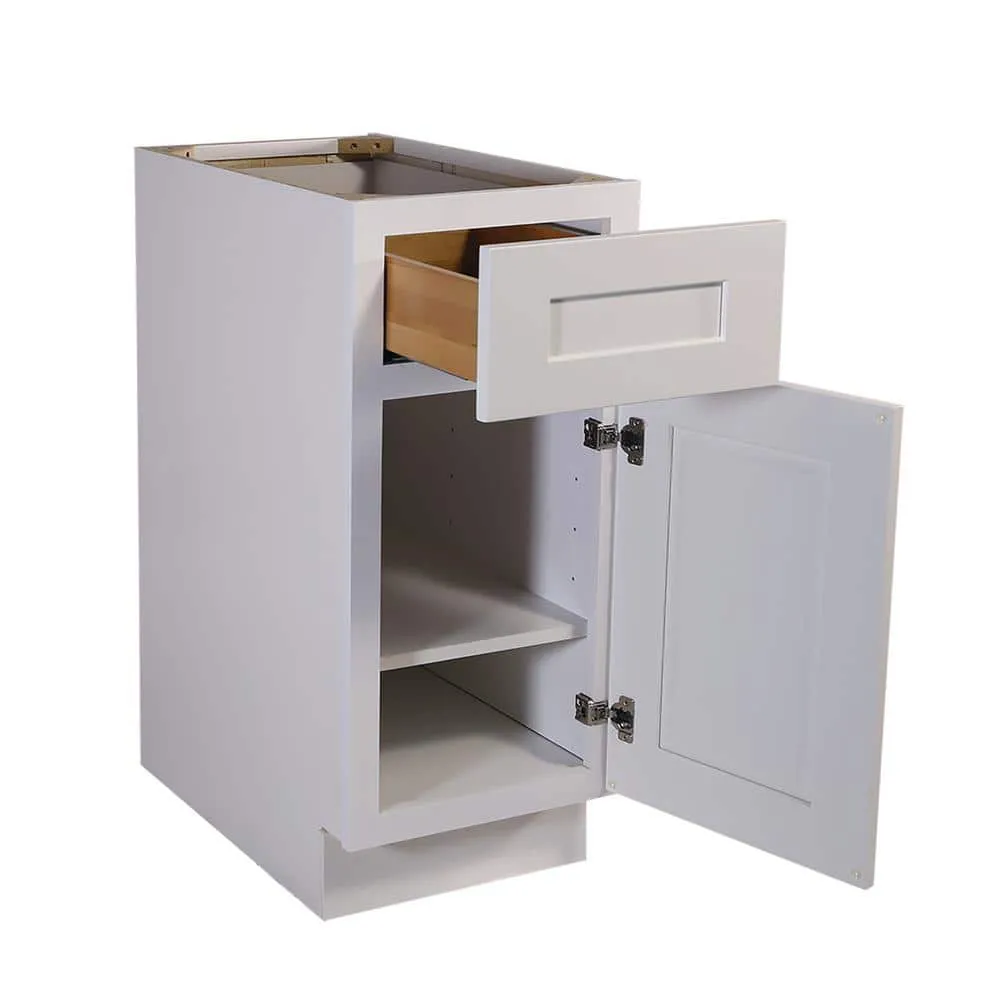 Design House Brookings Plywood Ready to Assemble Shaker 9x34.5x24 in. 1-Door 1-Drawer Base Kitchen Cabinet in White, photo 11 of 15