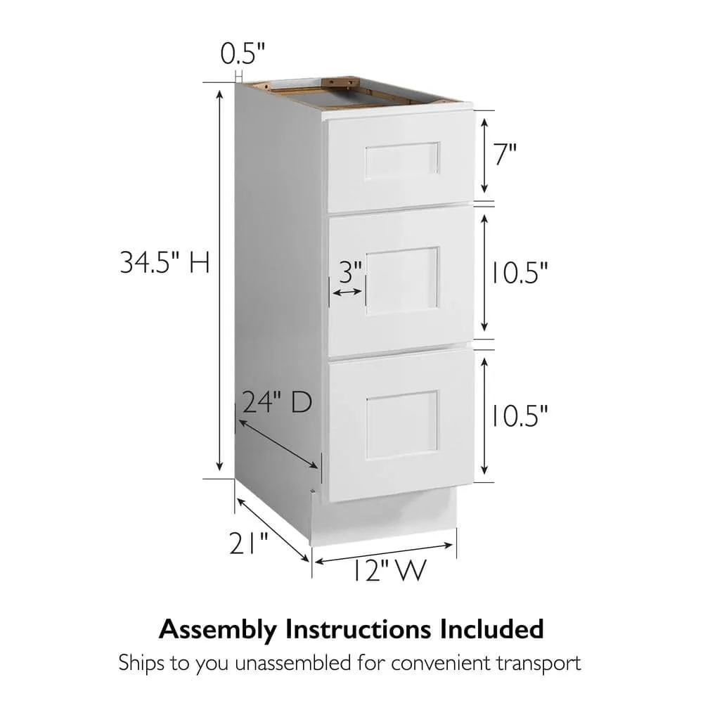 Design House Brookings Plywood Ready to Assemble Shaker 9x34.5x24 in. 1-Door 1-Drawer Base Kitchen Cabinet in White, photo 9 of 15