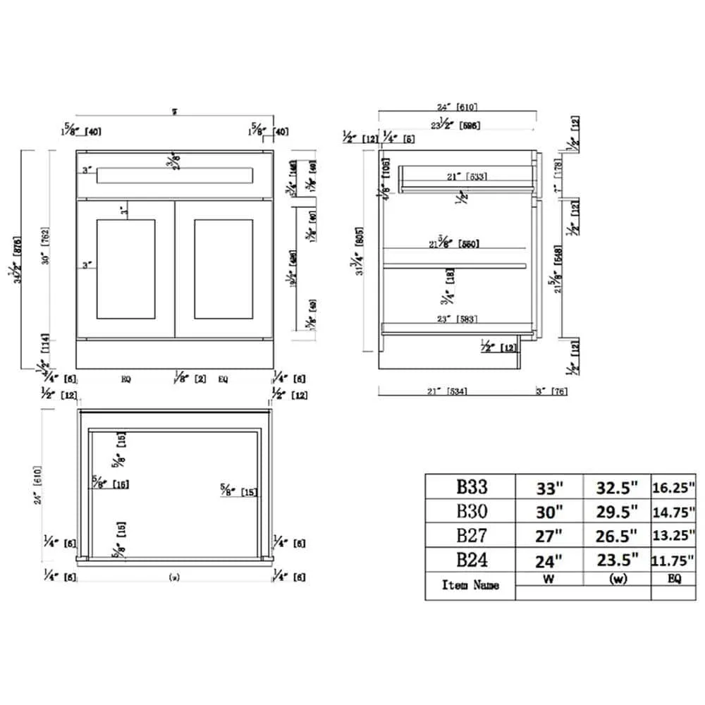 Design House Brookings Plywood Ready to Assemble Shaker 33x34.5x24 in. 2-Door 1-Drawer Base Kitchen Cabinet in White, photo 12 of 15