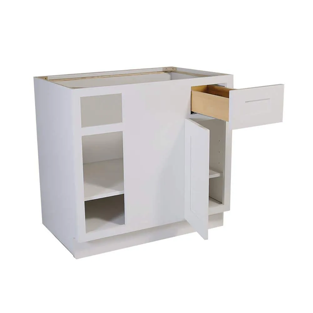 Design House Brookings Solid Wood Ready to Assemble Shaker 36in. x 34.5in. x 24in. 1 Door 1Drawer Blind Base Kitchen Cabinet in White, photo 10 of 15