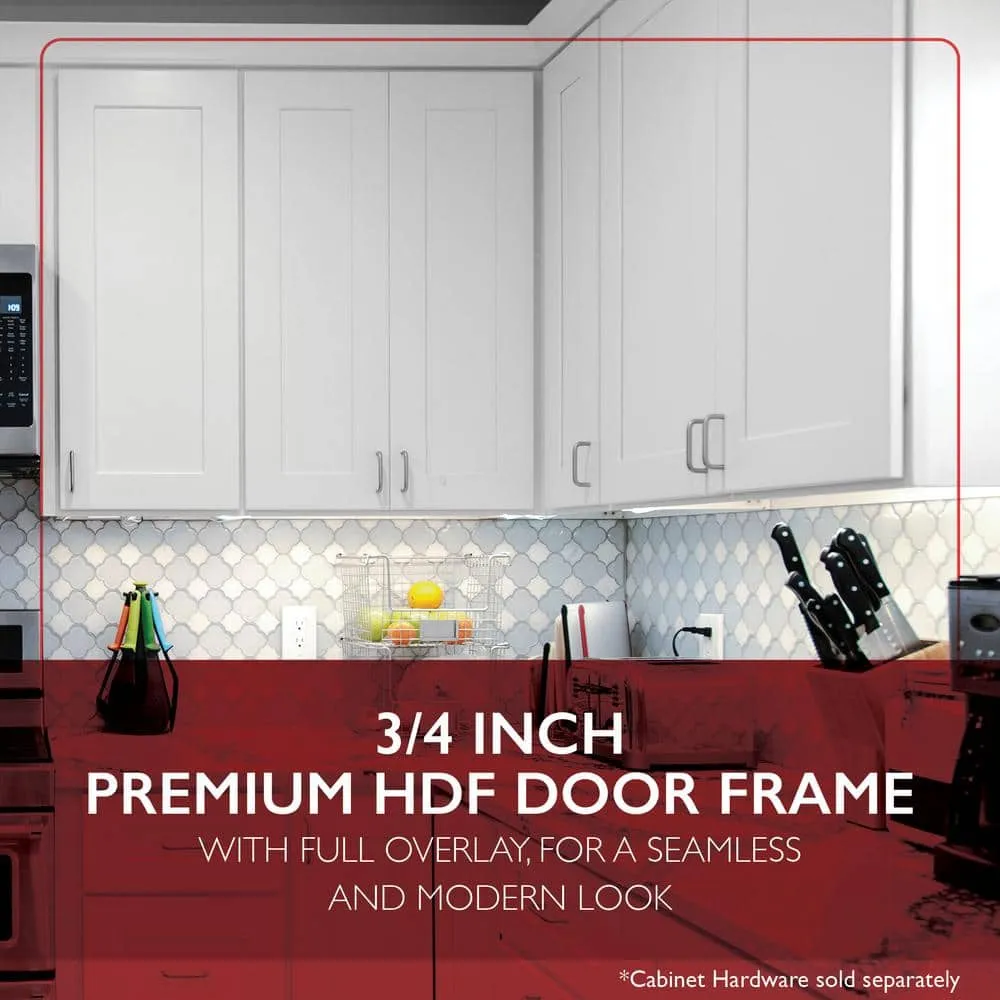 Design House Brookings Plywood Ready to Assemble Shaker 18x24x12 in. 1-Door Wall Kitchen Cabinet in White, photo 4 of 15