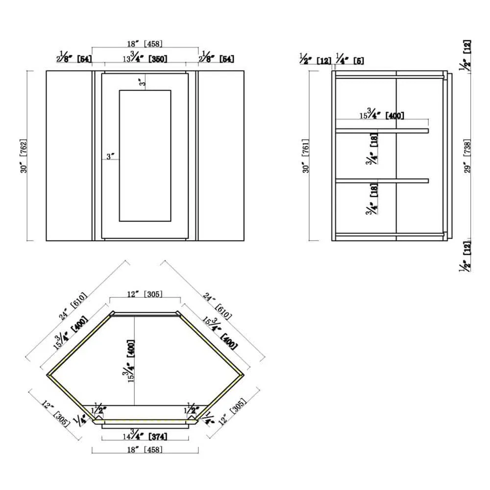 Design House Brookings Plywood Ready to Assemble Shaker 24x30x12 in. 1-Door Wall Corner Kitchen Cabinet in White, photo 13 of 15