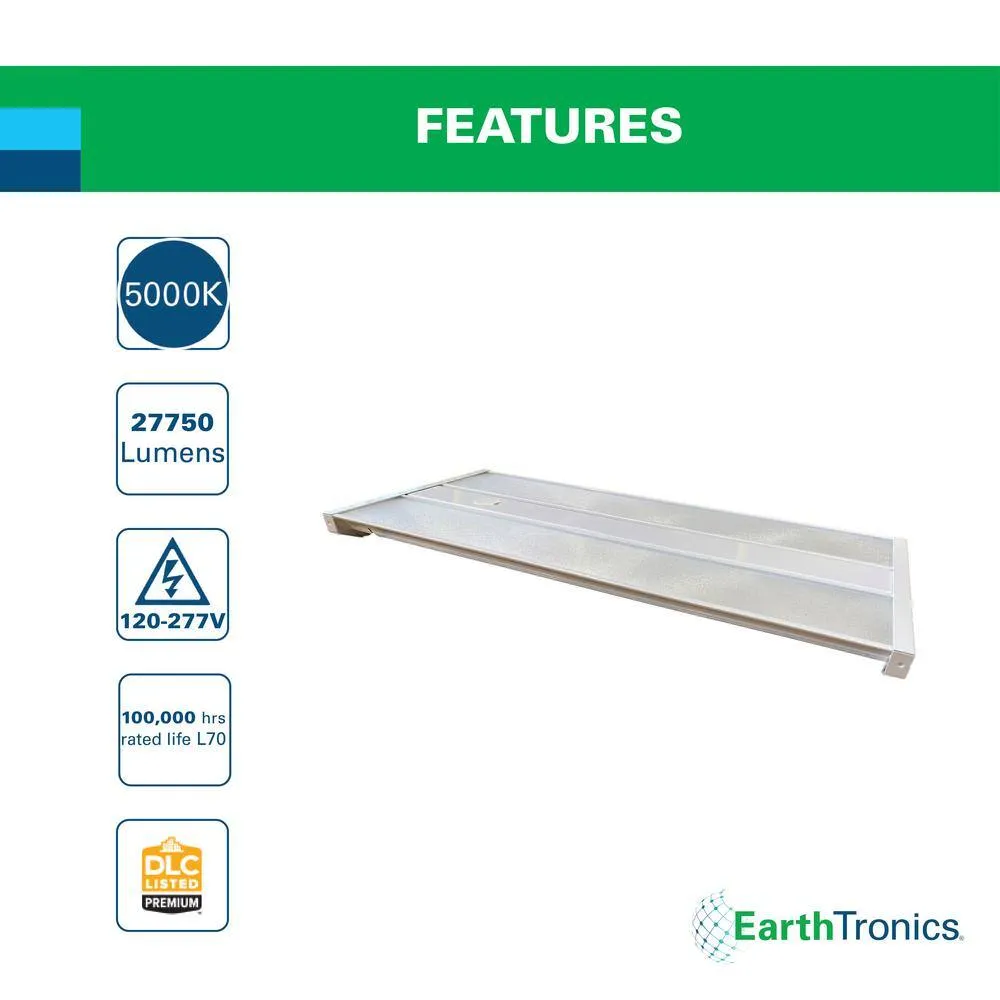EarthTronics 1.9 ft. 185-Watt Equivalent Integrated LED Dimmable Premium Series White High Bay Light 27750 Lumens, 5000K, photo 2 of 8