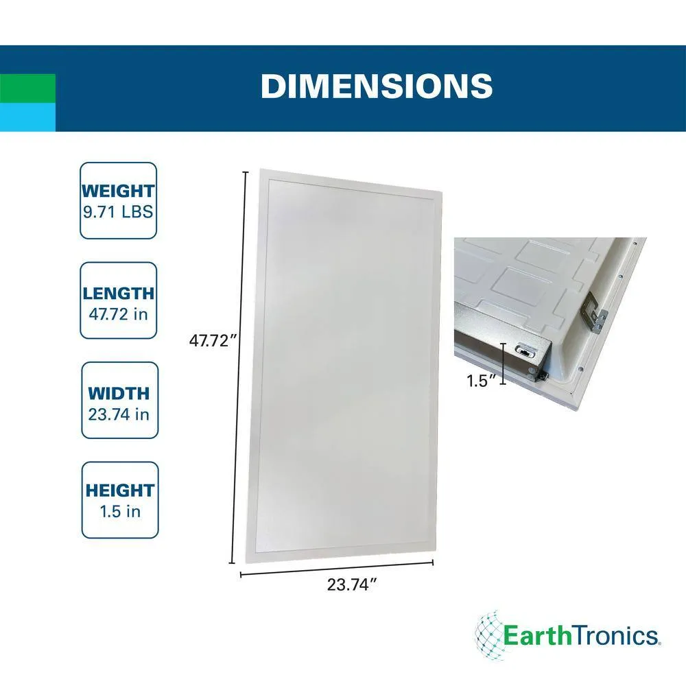 EarthTronics 2 ft. x 4 ft. 5000 Lumens Integrated LED Back-Lit Flat Panel Light, 3500K/4000K/5000K, (20-Pack), photo 3 of 9