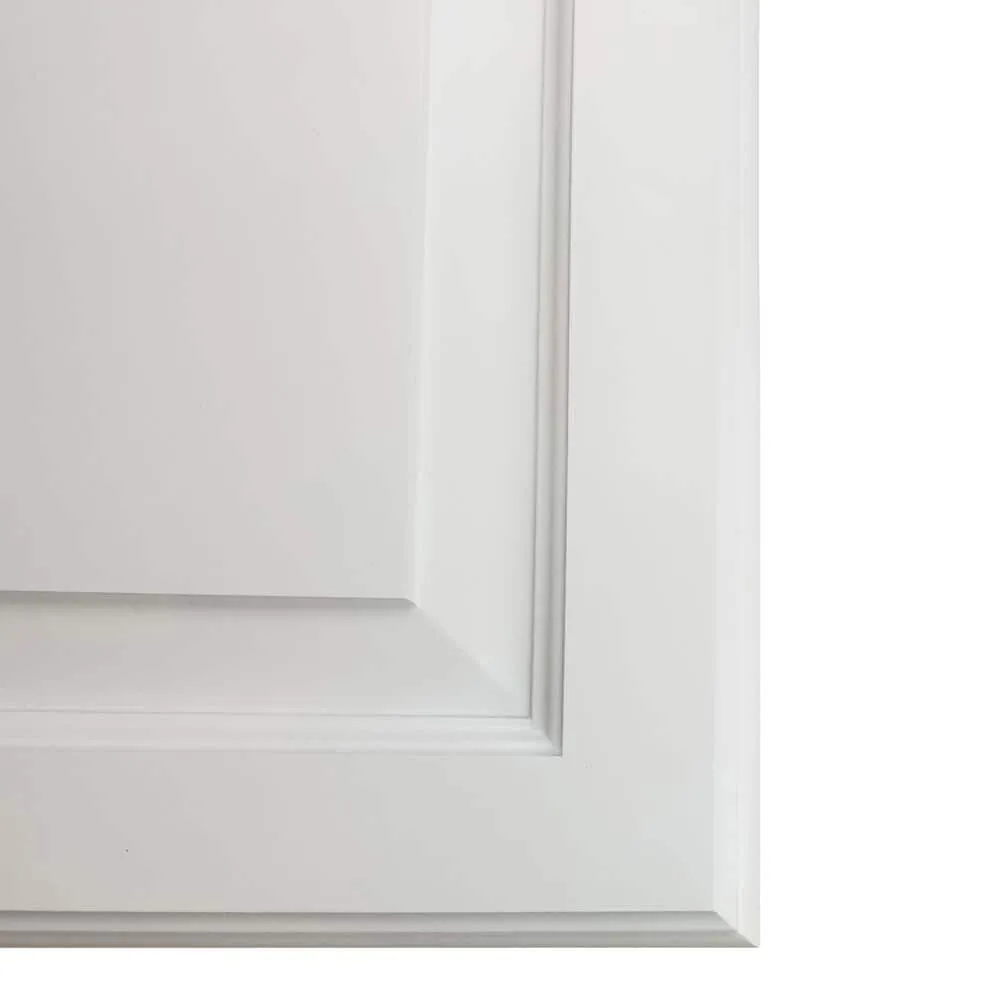 WG Wood Products 15.5 in. W x 71 in. H x 3.5 in. D Cutlass Raised Panel White Recessed Solid Wood Medicine Cabinet without Mirror, photo 2 of 9