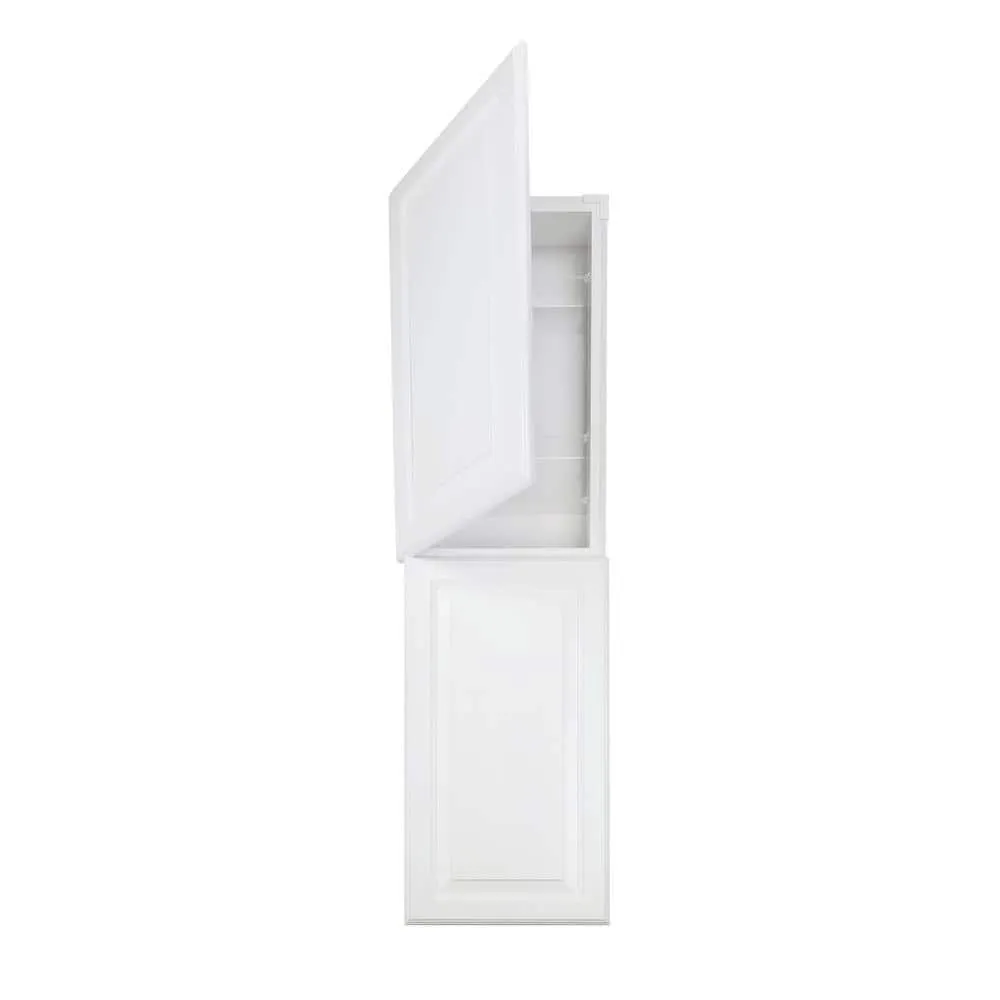 WG Wood Products 15.5 in. W x 71 in. H x 3.5 in. D Cutlass Raised Panel White Recessed Solid Wood Medicine Cabinet without Mirror, photo 5 of 9