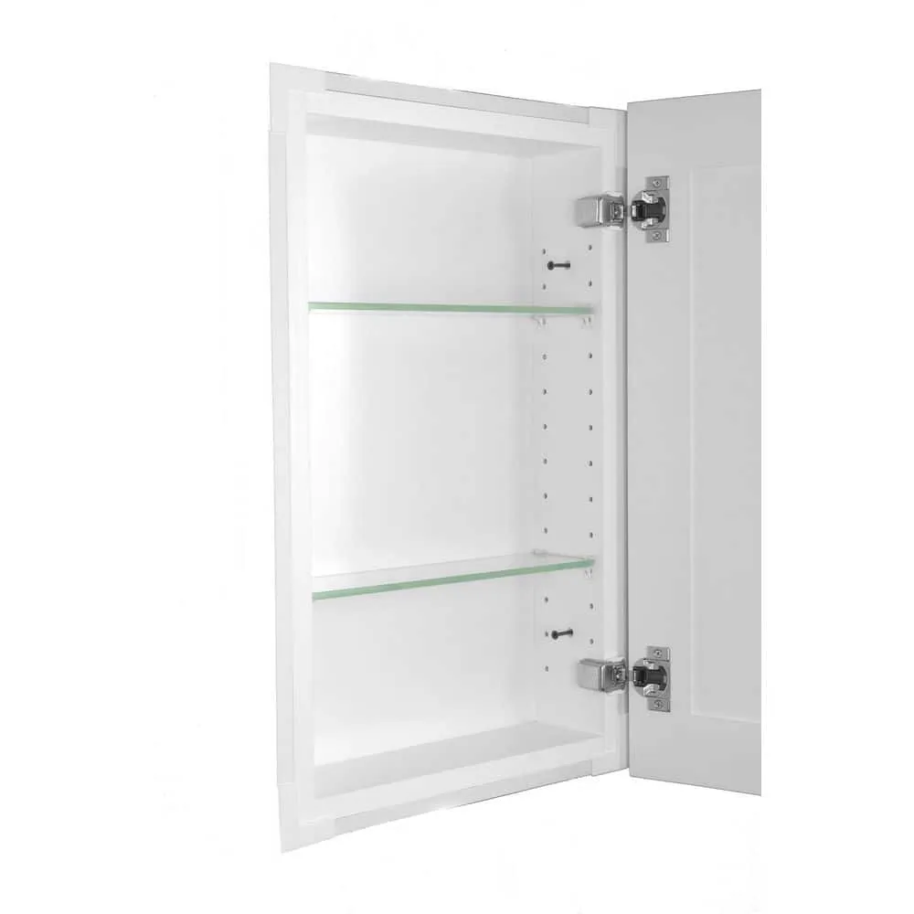 WG Wood Products Fieldstone Shaker 15.5 in. W x 23.5 in. H White Enamel Recessed Medicine Cabinet without Mirror Style Frameless, photo 5 of 10
