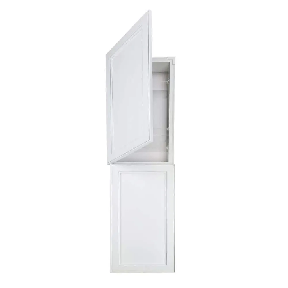 WG Wood Products 15.5 in. W x 65 in. H x 3.5 in. D Linwood Bead Panel White Recessed Solid Wood Medicine Cabinet without Mirror, photo 6 of 12