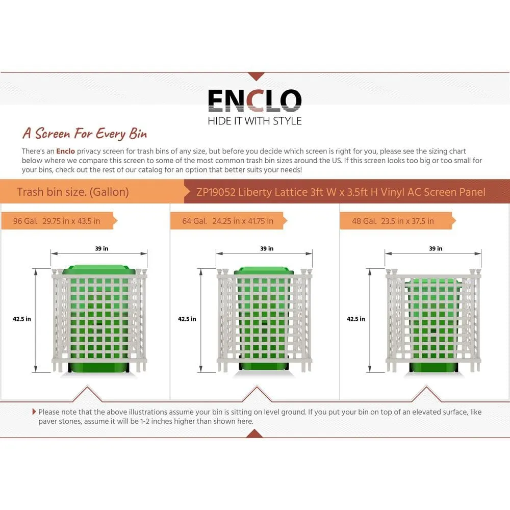 Enclo Privacy Screens Enclo Liberty Lattice 3.5 ft. x 3 ft. White Vinyl AC Screen Fence Panel, photo 9 of 9