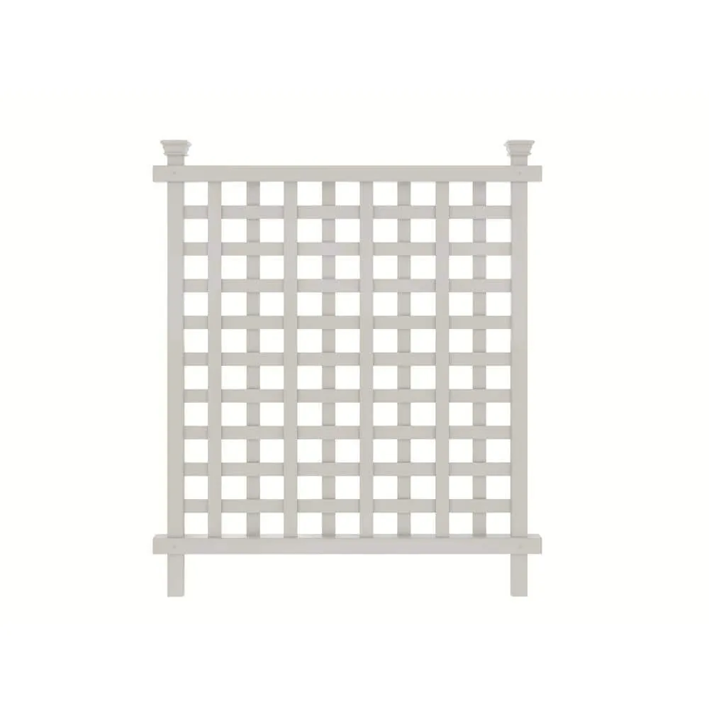 Enclo Privacy Screens Enclo Liberty Lattice 3.5 ft. x 3 ft. White Vinyl AC Screen Fence Panel, photo 7 of 9