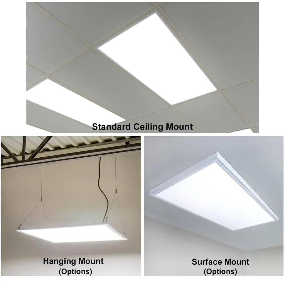 eSenLite 2 ft. x 4 ft. Integrated LED Panel Light Troffer Backlit 6500LM 630W Equivalent White Dim CCT Color Changeable (8-PC), photo 10 of 10