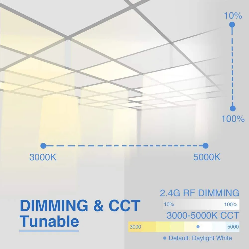 eSenLite 1 ft. x 4 ft. 400W Equivalent 4200LM White Dimmable Color CCT Thin Aluminum Integrated LED Panel Light Troffer (2-PK), photo 7 of 14