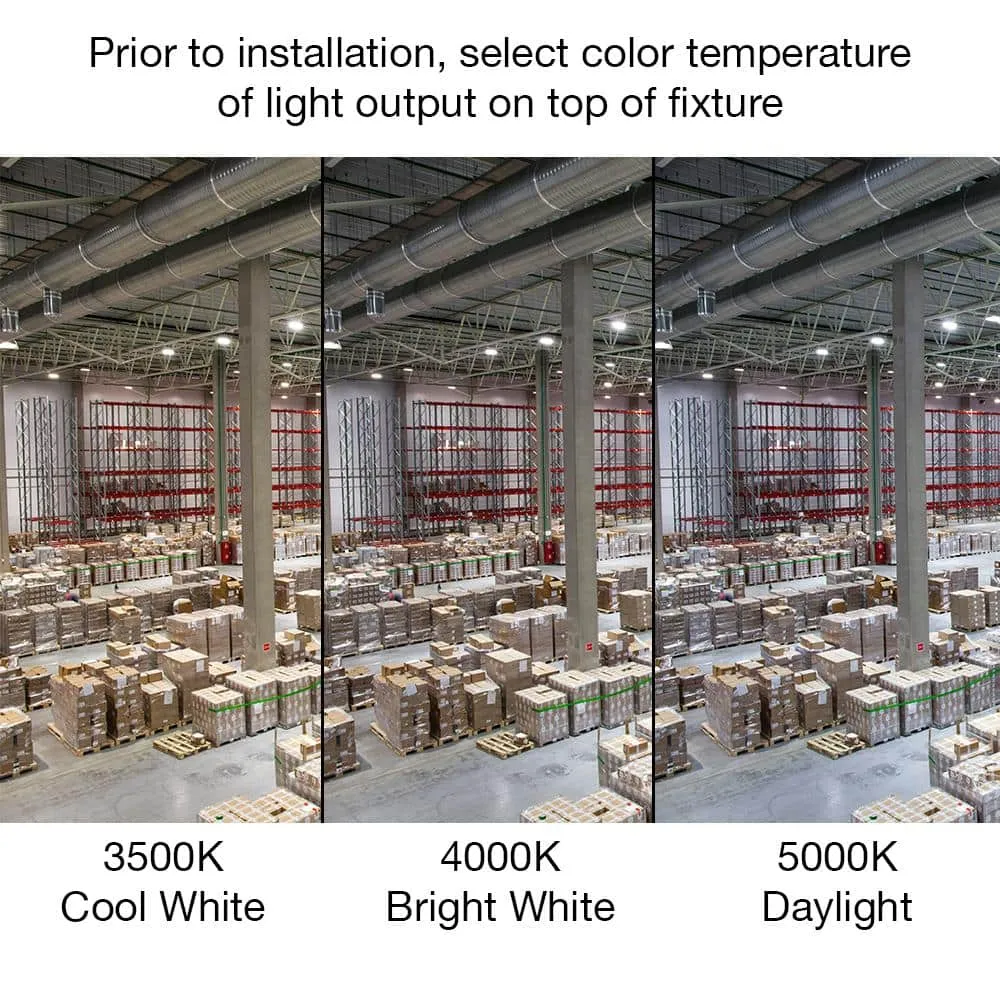 ETI LIGHTING 400-Watt Equivalent 11 in. Round Integrated LED White High Bay Light 27000-36000 Lumens Adjustable CCT 120-277V (8-Pack), photo 3 of 9