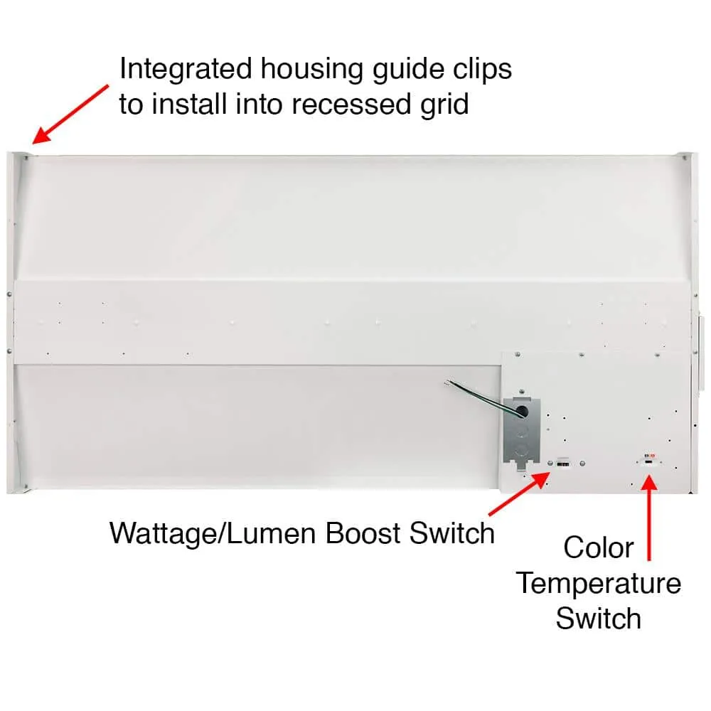 ETI LIGHTING 2 ft. x 4 ft. Center Basket LED Troffer Light with Surface Mount Kit 5850 Lumens 3500K 4000K 5000K 120-277V Dimmable, photo 4 of 11