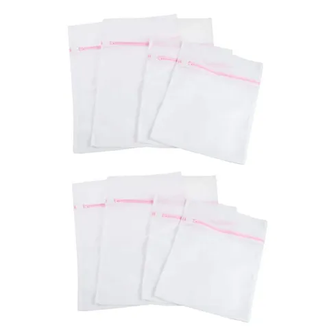 White Mesh Laundry Bags (Set of 8)