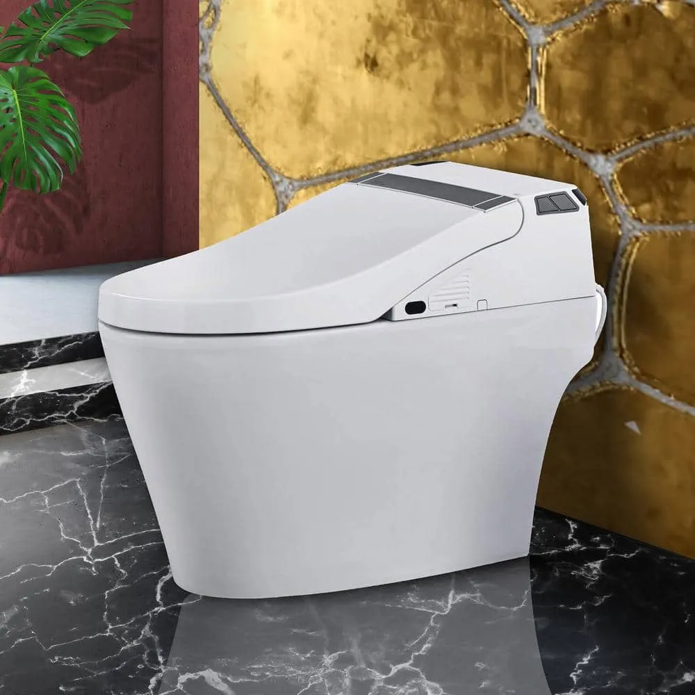 FINE FIXTURES Wave Dual Flush Elongated Toilet with Bidet Seat, White, photo 6 of 6