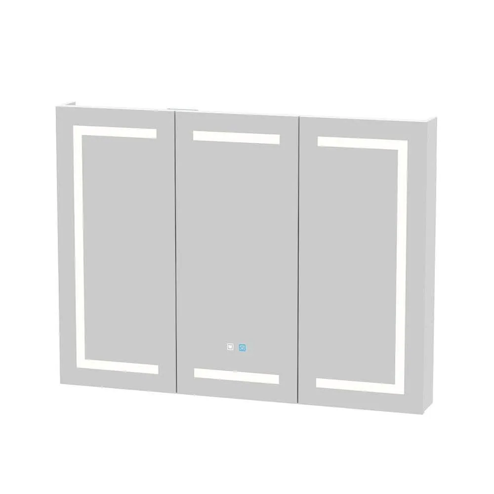 FUFU&GAGA 47.2 in. W x 35.4 in. H Rectangular Surface Mount Bathroom Medicine Cabinet with Mirror, Anti-fog function, LED Light, photo 3 of 9