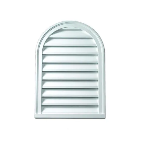 22 × 31.5 in Round Top White Polyurethane Weather-Resistant Gable Louver Vent