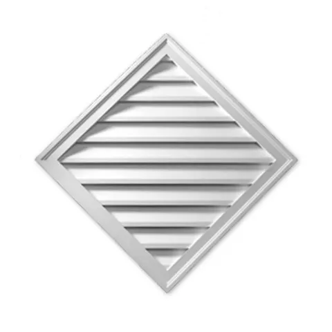 24 × 24 in Diamond White Polyurethane Weather-Resistant Gable Louver Vent