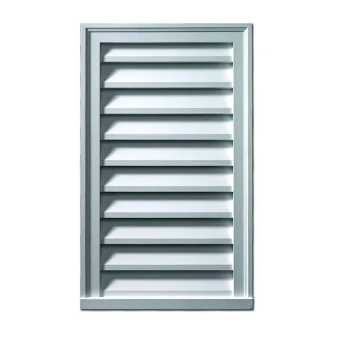24 × 36 in Rectangular White Polyurethane Weather-Resistant Gable Louver Vent