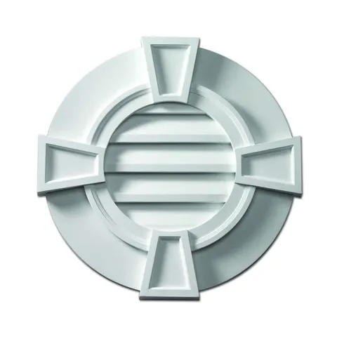24 × 24 in Round White Polyurethane Weather-Resistant Gable Louver Vent