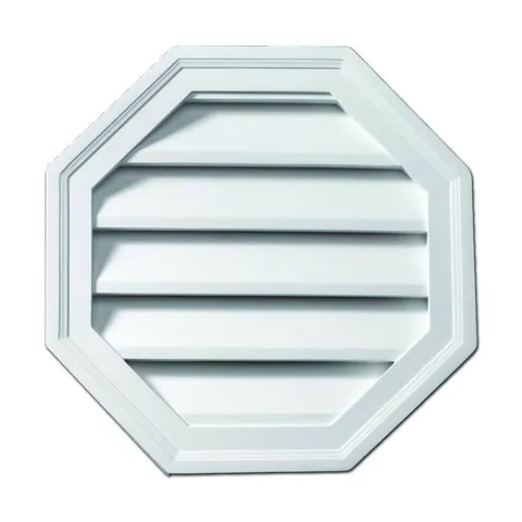 22 × 22 in Octagon White Polyurethane Weather-Resistant Gable Louver Vent