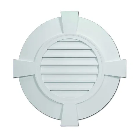 32.843 × 32.843 in Round White Polyurethane Weather-Resistant Gable Louver Vent