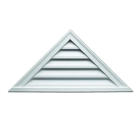 60 × 17.5 in Triangle White Polyurethane Weather Resistant Gable Louver Vent