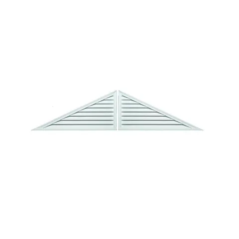 60 × 25 in Triangle White Polyurethane Weather Resistant Gable Louver Vent
