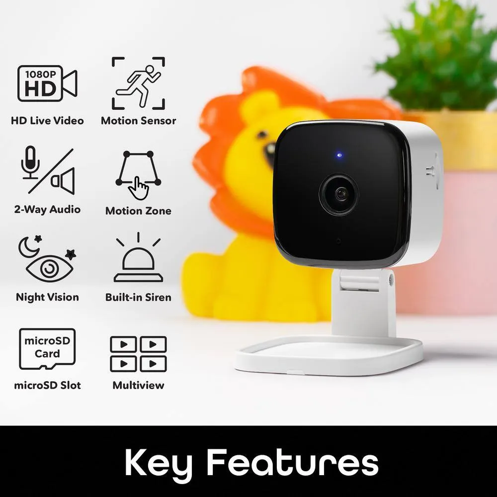 Geeni Peek Smart Indoor 1080p HD Zoom Camera, 2-Way Audio, Night Vision, Motion Alerts, Built-in Siren - Home Security Camera, photo 2 of 7