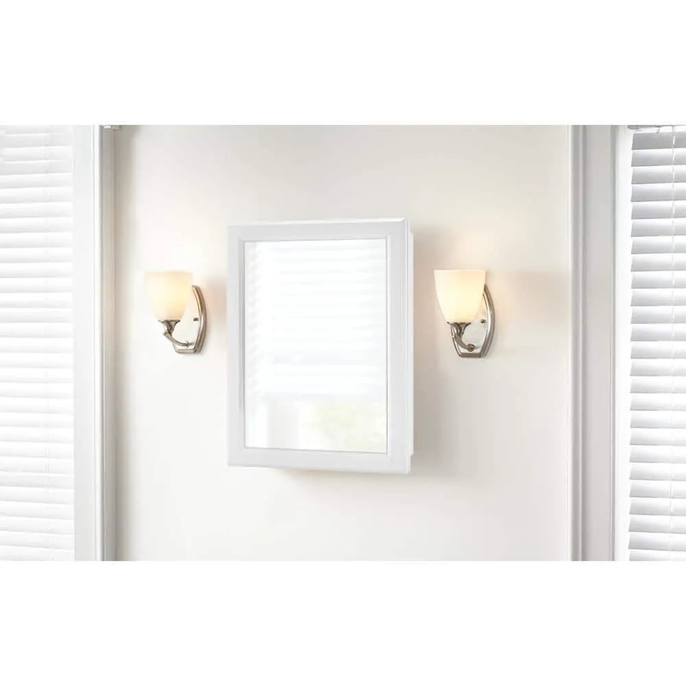 Glacier Bay 15.1 in. W x 19.2 in. H  Rectangular Wood Composite Medicine Cabinet with Mirror, photo 2 of 4