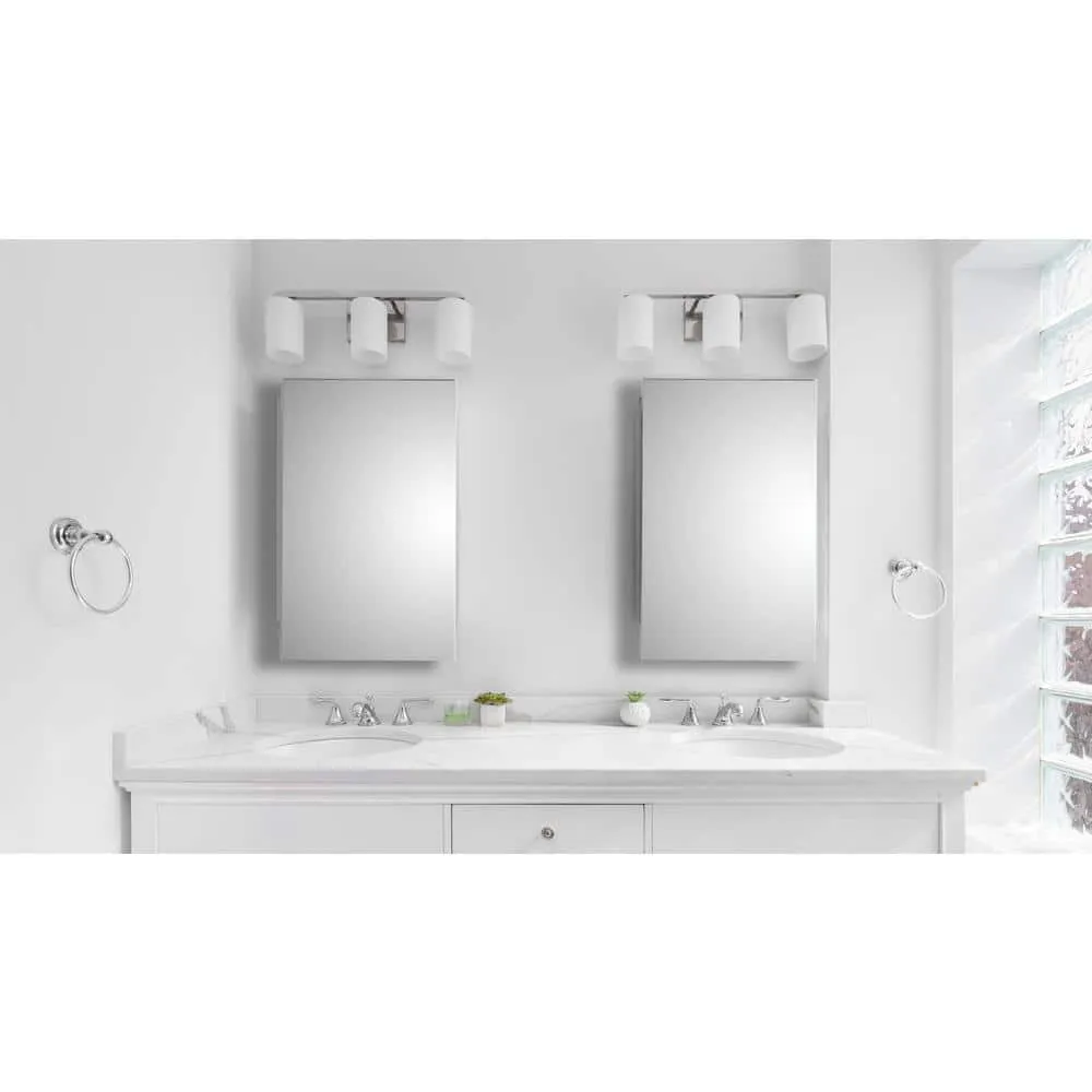 Glacier Bay Spacecab 16 in. W x 26 in. H Rectangular Frameless Recessed Medicine Cabinet with Polished Edge Mirror and 6-Shelves, photo 2 of 5