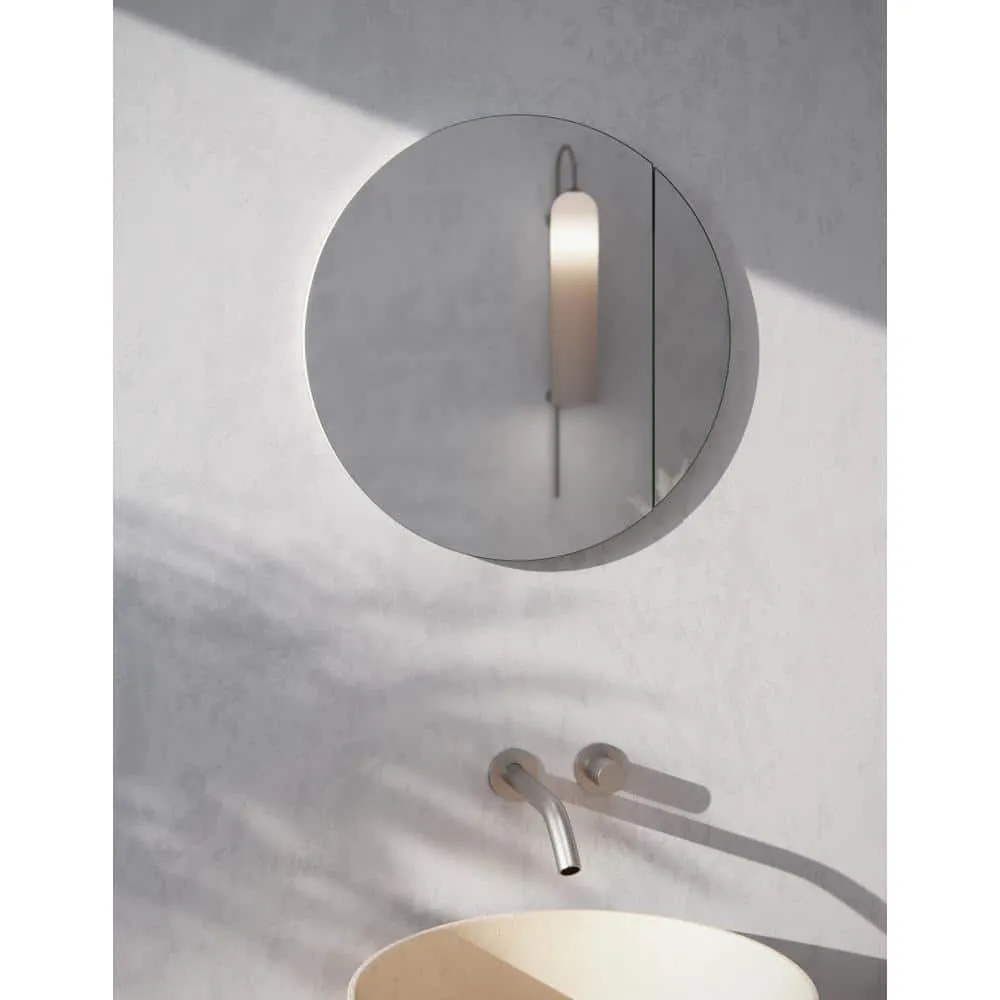 Glass Warehouse Orsa 24 in. W x 24 in. H x 4.75 in. D White Recessed Medicine Cabinet with Mirror, photo 6 of 9
