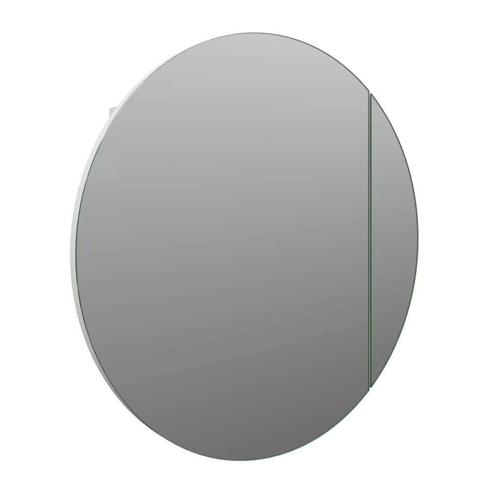 Glass Warehouse Orsa 24 in. W x 24 in. H x 4.75 in. D White Recessed Medicine Cabinet with Mirror, photo 5 of 9