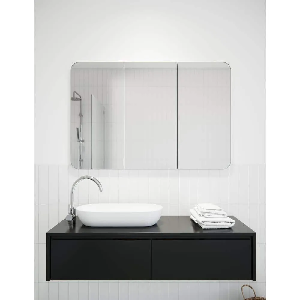 Glass Warehouse Ezri 48 in. W x 32 in. H x 4.75 in. D White Recessed Medicine Cabinet with Mirror, photo 2 of 8