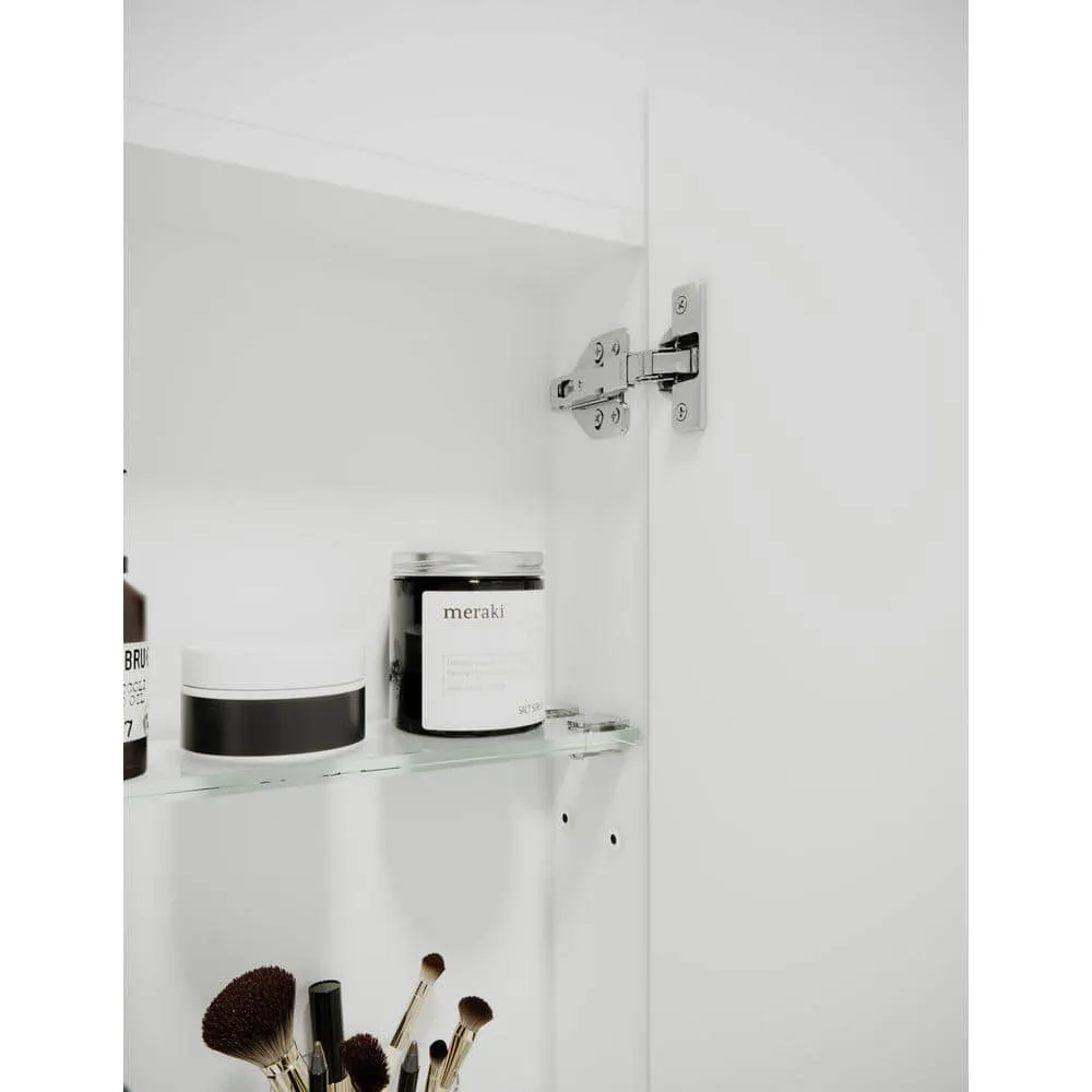 Glass Warehouse Ezri 48 in. W x 32 in. H x 4.75 in. D White Recessed Medicine Cabinet with Mirror, photo 8 of 8