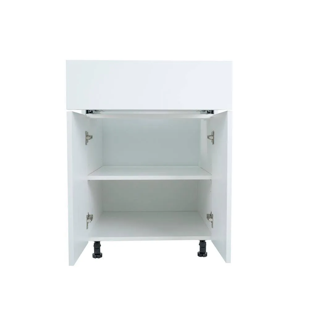 Cambridge Radiance 27 in. W x 24 in. D x 34.5 in. H Ready to Assemble Slab Base Kitchen Cabinet in White Gloss, photo 6 of 10