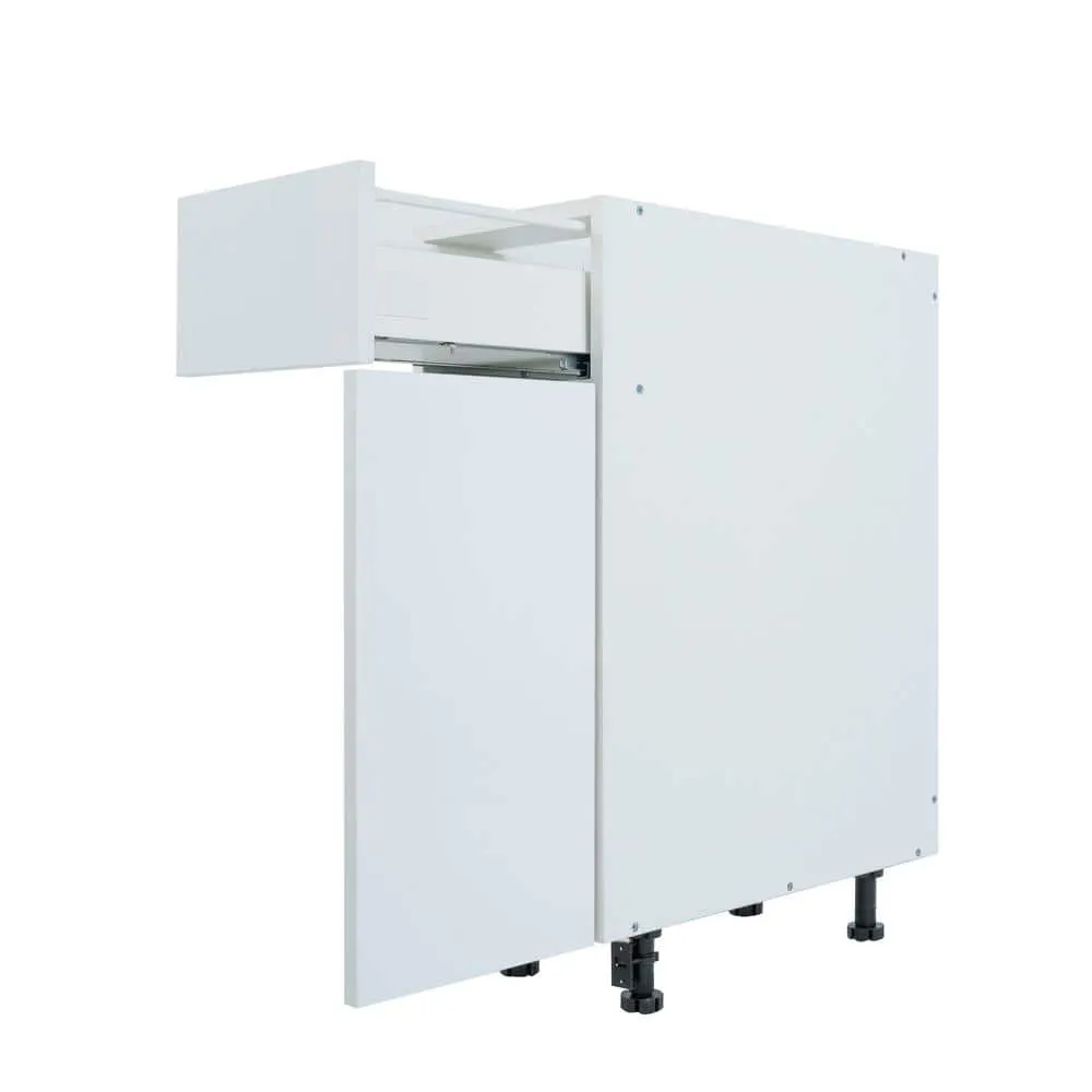 Cambridge Radiance 15 in. W x 24 in. D x 34.5 in. H Ready to Assemble Slab Base Kitchen Cabinet in White Gloss, photo 9 of 11