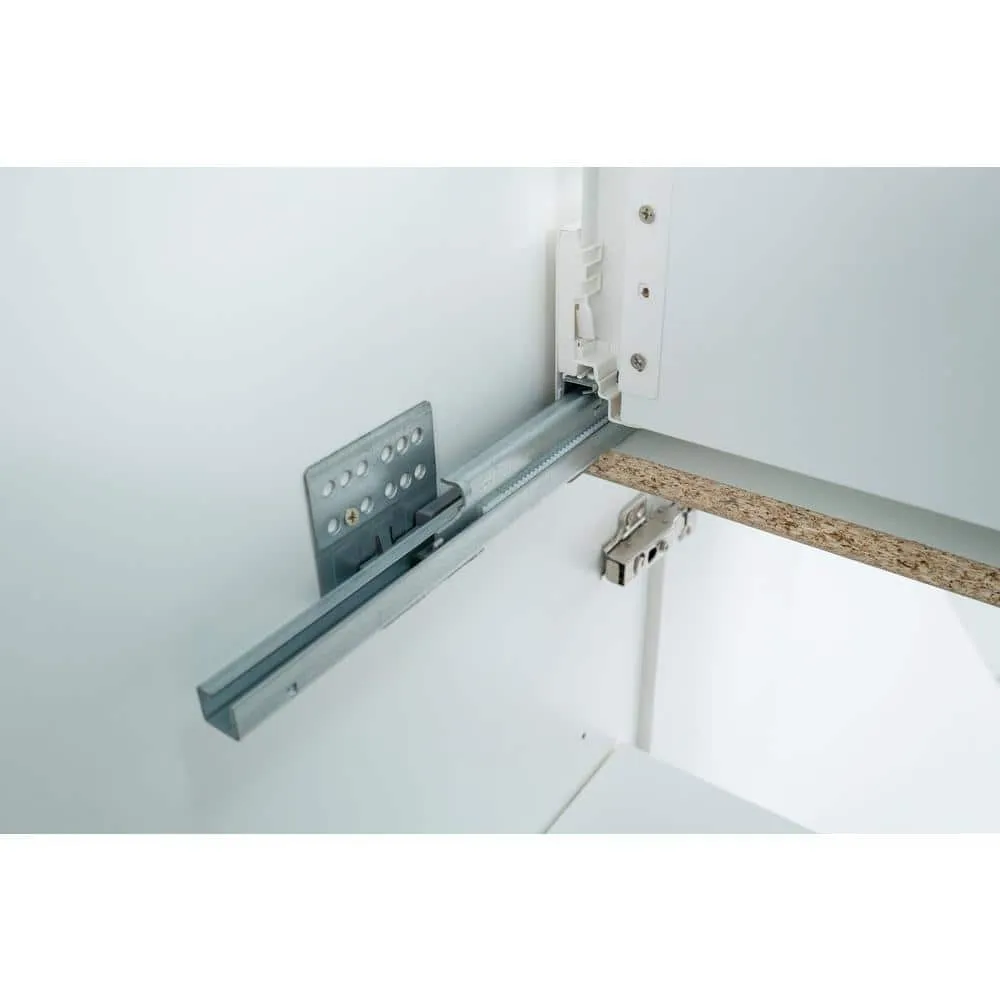 Cambridge Radiance 15 in. W x 24 in. D x 34.5 in. H Ready to Assemble Slab Base Kitchen Cabinet in White Gloss, photo 7 of 11