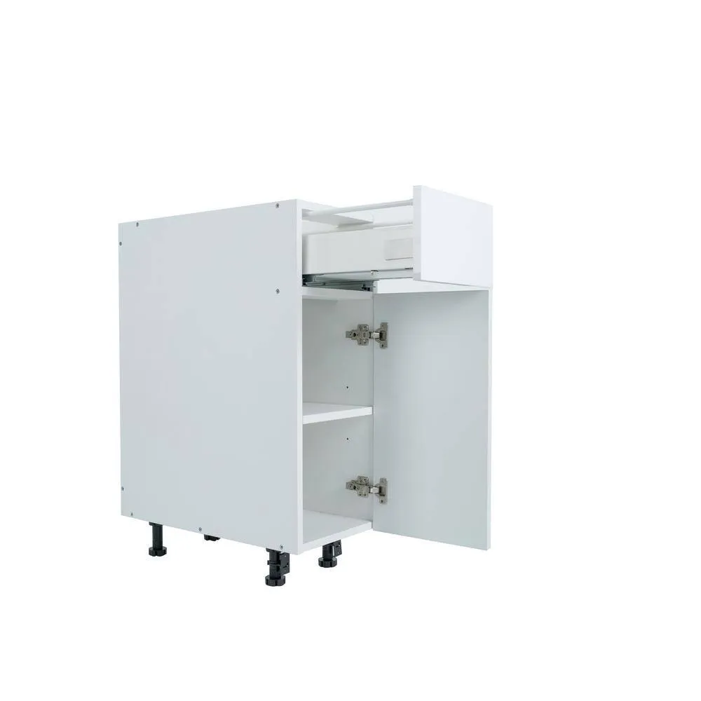 Cambridge Radiance 21 in. W x 24 in. D x 34.5 in. H Ready to Assemble Slab Base Kitchen Cabinet in White Gloss, photo 10 of 12
