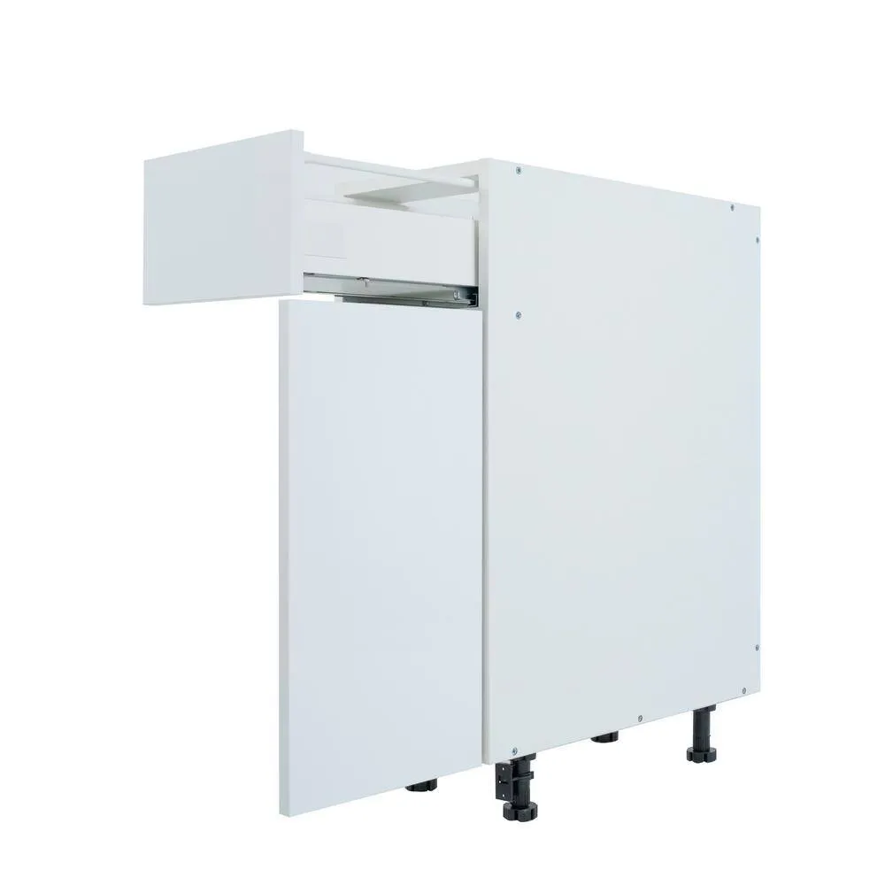 Cambridge Radiance 21 in. W x 24 in. D x 34.5 in. H Ready to Assemble Slab Base Kitchen Cabinet in White Gloss, photo 9 of 12