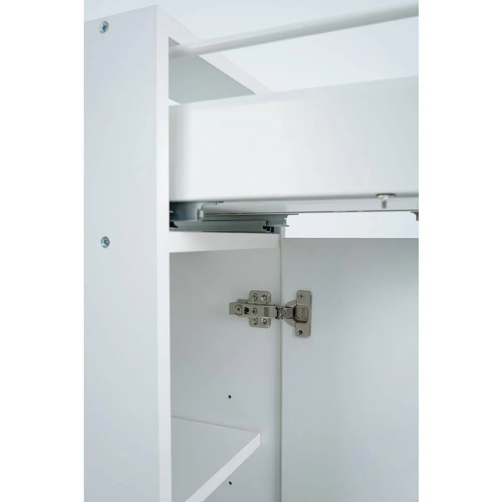 Cambridge Radiance 21 in. W x 24 in. D x 34.5 in. H Ready to Assemble Slab Base Kitchen Cabinet in White Gloss, photo 6 of 12