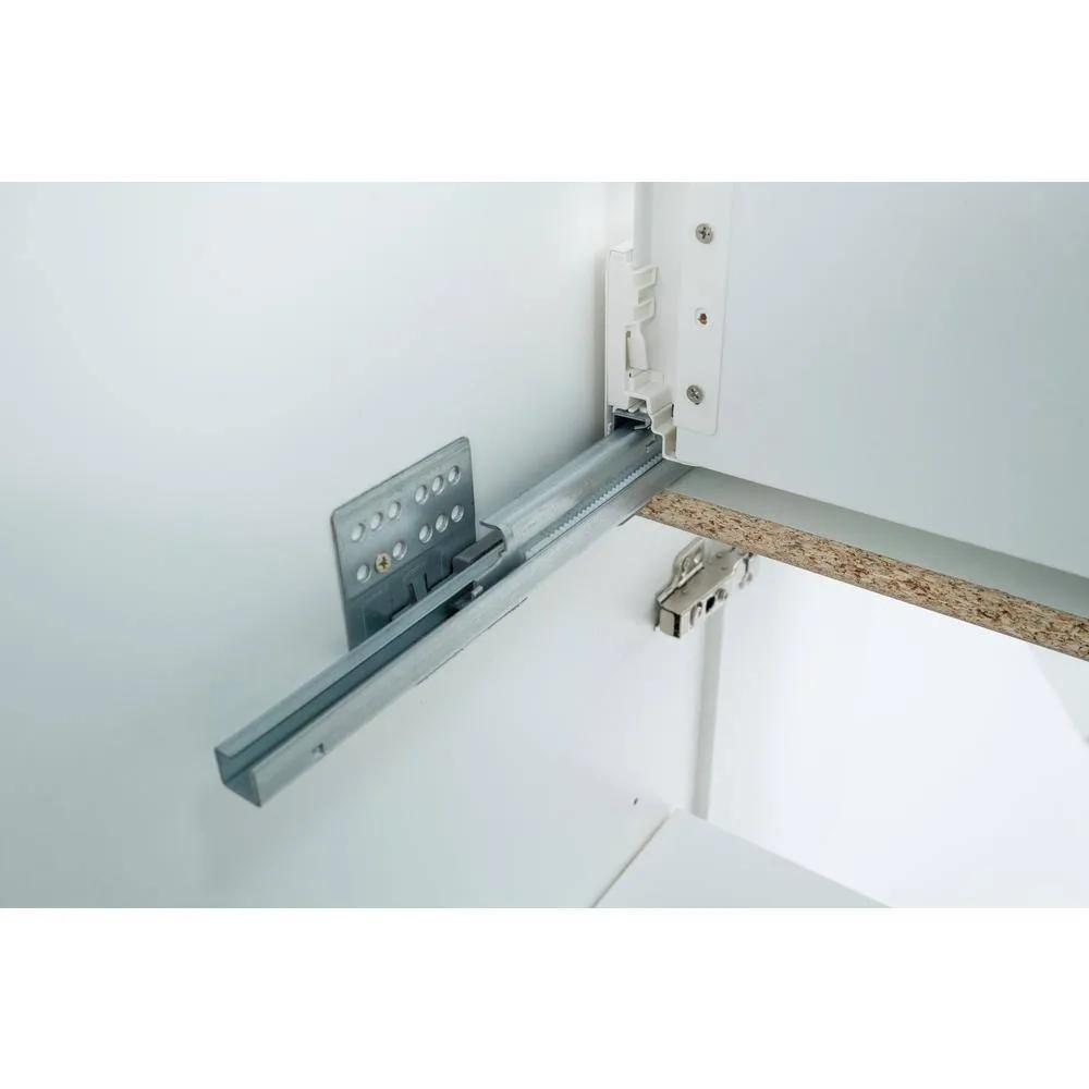Cambridge Radiance 21 in. W x 24 in. D x 34.5 in. H Ready to Assemble Slab Base Kitchen Cabinet in White Gloss, photo 7 of 12