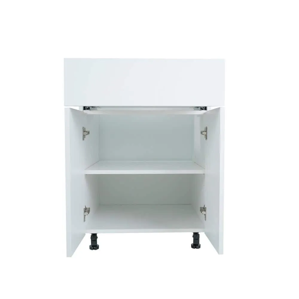Cambridge Radiance 24 in. W x 24 in. D x 34.5 in. H Ready to Assemble Slab Base Kitchen Cabinet in White Gloss, photo 6 of 10