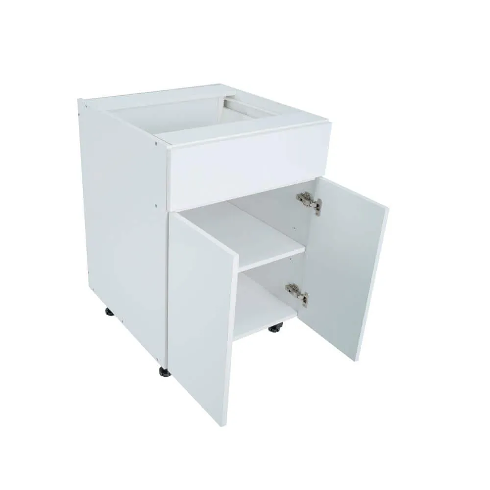 Cambridge Radiance 24 in. W x 24 in. D x 34.5 in. H Ready to Assemble Slab Base Kitchen Cabinet in White Gloss, photo 7 of 10