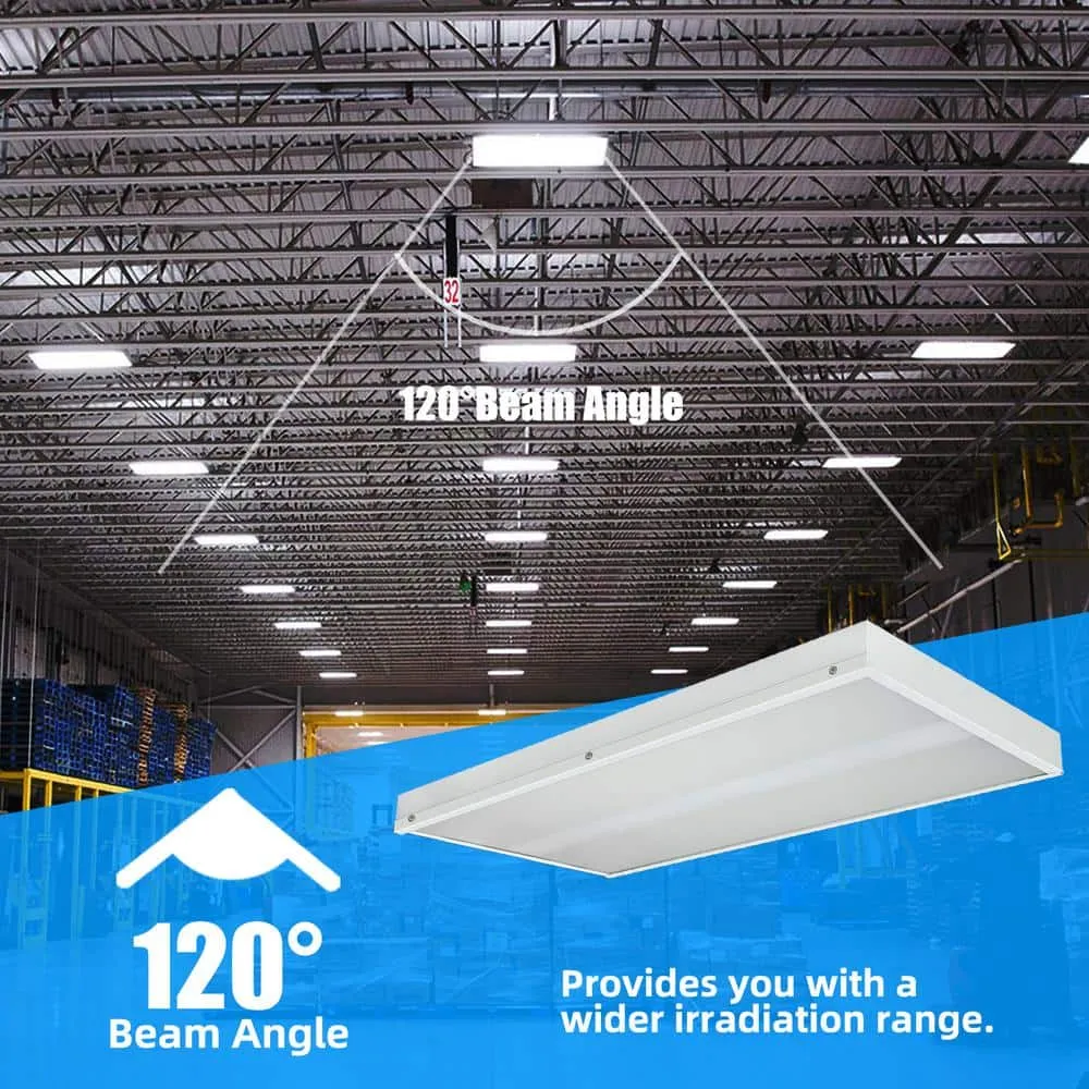 WYZM 2 ft. 400-Watt Equivalent Integrated LED White Shop High Bay Light with 16000 Lumens 5000K, photo 6 of 9